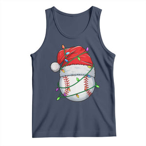 Christmas Baseball Tank Top Santa Hat Sports Men Boys Xmas Pajamas TS10 Navy Print Your Wear