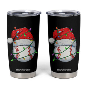 Christmas Baseball Tumbler Cup Santa Hat Sports Men Boys Xmas Pajamas TS10 Black Print Your Wear