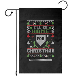 Baseball Ugly Christmas Garden Flag I'll Be Home For Xmas TS10 Black Print Your Wear