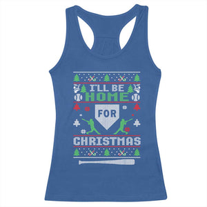 Baseball Ugly Christmas Racerback Tank Top I'll Be Home For Xmas TS10 Royal Blue Print Your Wear