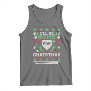 Baseball Ugly Christmas Tank Top I'll Be Home For Xmas TS10 Black Heather Print Your Wear