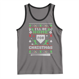 Baseball Ugly Christmas Tank Top I'll Be Home For Xmas TS10 Deep Heather Black Print Your Wear