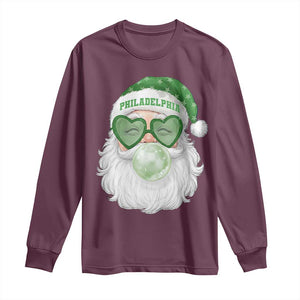 Christmas PFE Long Sleeve Shirt Vintage Retro Santa Bubble Gum Game Day TS10 Maroon Print Your Wear