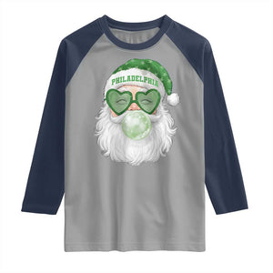 Christmas PFE Raglan Shirt Vintage Retro Santa Bubble Gum Game Day TS10 Sport Gray Navy Print Your Wear
