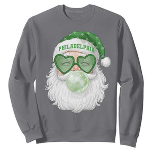 Christmas Philadelphia Fan Sweatshirt Vintage Retro Santa Bubble Gum Game Day TS10 Charcoal Print Your Wear