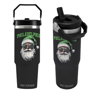 Christmas PFE Flip Straw Tumbler Vintage Santa Claus Face Game Day TS10 One Size: 30 oz Black Print Your Wear