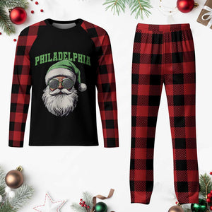 Christmas PFE Plaid Pajama Set Vintage Santa Claus Face Game Day TS10 Buffalo Plaid Print Your Wear