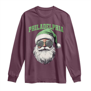 Christmas PFE Long Sleeve Shirt Vintage Santa Claus Face Game Day TS10 Maroon Print Your Wear