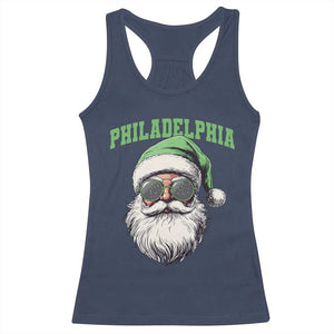 Christmas PFE Racerback Tank Top Vintage Santa Claus Face Game Day TS10 Navy Print Your Wear