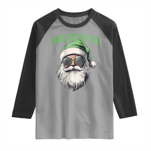 Christmas PFE Raglan Shirt Vintage Santa Claus Face Game Day TS10 Sport Gray Black Print Your Wear