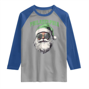 Christmas PFE Raglan Shirt Vintage Santa Claus Face Game Day TS10 Sport Gray Royal Print Your Wear