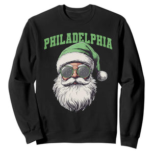 Christmas Philadelphia Fan Sweatshirt Vintage Santa Claus Face Game Day TS10 Black Print Your Wear