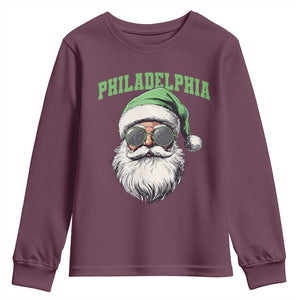 Christmas PFE Youth Sweatshirt Vintage Santa Claus Face Game Day TS10 Maroon Print Your Wear