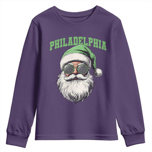 Christmas PFE Youth Sweatshirt Vintage Santa Claus Face Game Day TS10 Purple Print Your Wear