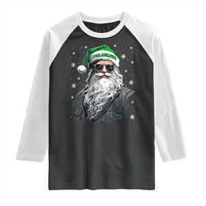 Vintage Christmas PFE Raglan Shirt Retro Santa Game Day TS10 Black White Print Your Wear