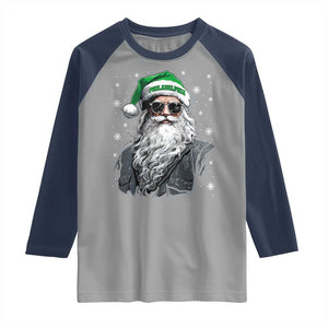 Vintage Christmas PFE Raglan Shirt Retro Santa Game Day TS10 Sport Gray Navy Print Your Wear