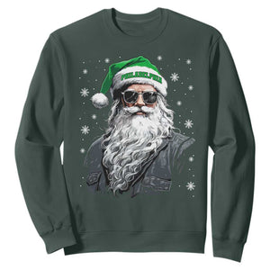 Vintage Philadelphia Football Christmas Sweatshirt Retro Santa Game Day TS10 Dark Forest Green Print Your Wear