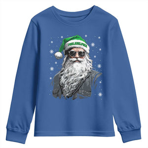 Vintage Christmas PFE Youth Sweatshirt Retro Santa Game Day TS10 Royal Blue Print Your Wear
