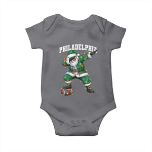 Christmas PFE Baby Onesie Funny Dabbing Santa Football Lovers Game Day TS10 Charcoal Print Your Wear