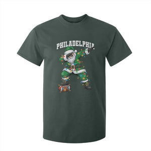 Christmas PFE T Shirt For Kid Funny Dabbing Santa Football Lovers Game Day TS10 Dark Forest Green Print Your Wear