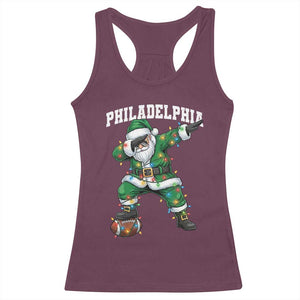 Christmas PFE Racerback Tank Top Funny Dabbing Santa Football Lovers Game Day TS10 Maroon Print Your Wear