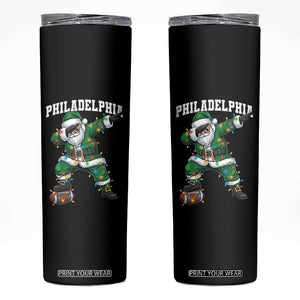 Christmas PFE Skinny Tumbler Funny Dabbing Santa Football Lovers Game Day TS10 Black Print Your Wear