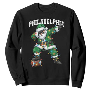 Philadelphia Christmas Sweatshirt Funny Dabbing Santa Football Lovers Game Day TS10 Black Print Your Wear