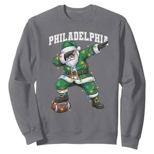 Philadelphia Christmas Sweatshirt Funny Dabbing Santa Football Lovers Game Day TS10 Charcoal Print Your Wear