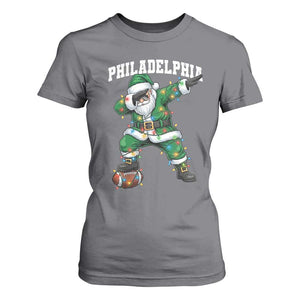 Christmas PFE T Shirt For Women Funny Dabbing Santa Football Lovers Game Day TS10 Charcoal Print Your Wear