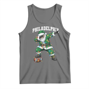 Christmas PFE Tank Top Funny Dabbing Santa Football Lovers Game Day TS10 Black Heather Print Your Wear