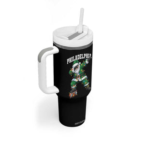 Christmas PFE Tumbler With Handle Funny Dabbing Santa Football Lovers Game Day TS10 Print Your Wear