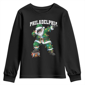 Christmas PFE Youth Sweatshirt Funny Dabbing Santa Football Lovers Game Day TS10 Black Print Your Wear