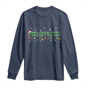 Christmas PFE Long Sleeve Shirt Green Plaid Philly Fan Football Lovers Xmas Pajamas TS10 Navy Print Your Wear