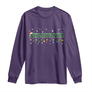 Christmas PFE Long Sleeve Shirt Green Plaid Philly Fan Football Lovers Xmas Pajamas TS10 Purple Print Your Wear