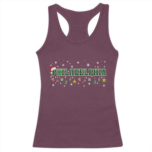 Christmas PFE Racerback Tank Top Green Plaid Philly Fan Football Lovers Xmas Pajamas TS10 Maroon Print Your Wear