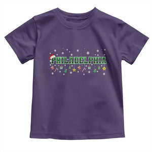 Christmas PFE Toddler T Shirt Green Plaid Philly Fan Football Lovers Xmas Pajamas TS10 Purple Print Your Wear