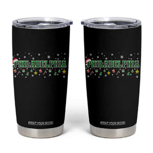 Philadelphia Christmas Tumbler Cup Green Plaid Philly Fan Football Lovers Xmas Pajamas TS10 Black Print Your Wear