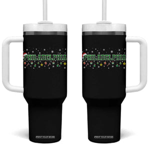 Christmas PFE Tumbler With Handle Green Plaid Philly Fan Football Lovers Xmas Pajamas TS10 One Size: 40 oz Black Print Your Wear