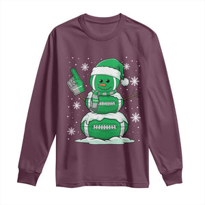 EF Christmas Snowman Long Sleeve Shirt Funny Philly Fan Vintage Football Lovers TS10 Maroon Print Your Wear