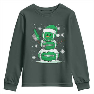 EF Christmas Snowman Youth Sweatshirt Funny Philly Fan Vintage Football Lovers TS10 Dark Forest Green Print Your Wear