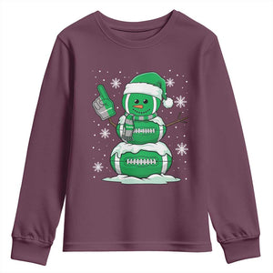 EF Christmas Snowman Youth Sweatshirt Funny Philly Fan Vintage Football Lovers TS10 Maroon Print Your Wear