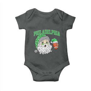 Christmas Santa Philly Lover Baby Onesie Funny EF Vintage Football Lovers TS10 Dark Heather Print Your Wear