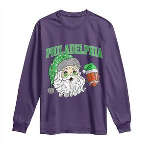 Christmas Santa Philly Lover Long Sleeve Shirt Funny EF Vintage Football Lovers TS10 Purple Print Your Wear