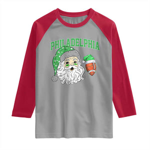 Christmas Santa Philly Lover Raglan Shirt Funny EF Vintage Football Lovers TS10 Sport Gray Red Print Your Wear
