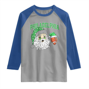 Christmas Santa Philly Lover Raglan Shirt Funny EF Vintage Football Lovers TS10 Sport Gray Royal Print Your Wear