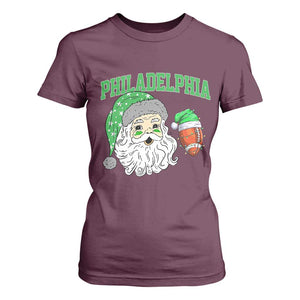 Christmas Santa Philly Lover T Shirt For Women Funny EF Vintage Football Lovers TS10 Maroon Print Your Wear