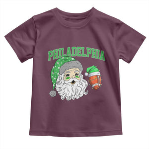 Christmas Santa Philly Lover Toddler T Shirt Funny EF Vintage Football Lovers TS10 Maroon Print Your Wear