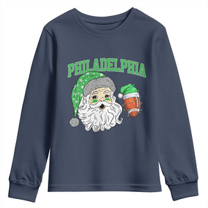 Christmas Santa Philly Lover Youth Sweatshirt Funny EF Vintage Football Lovers TS10 Navy Print Your Wear