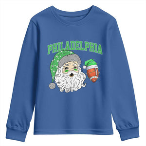 Christmas Santa Philly Lover Youth Sweatshirt Funny EF Vintage Football Lovers TS10 Royal Blue Print Your Wear