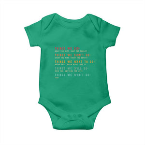 Retro Vintage Things We Did Didnt Want Will Wont Do Baby Onesie TS10 Irish Green Print Your Wear